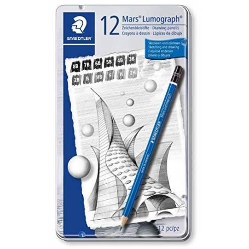 Pack de 12 Lápices 8B-2H con grados suaves